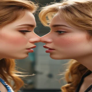 2 girls kissing