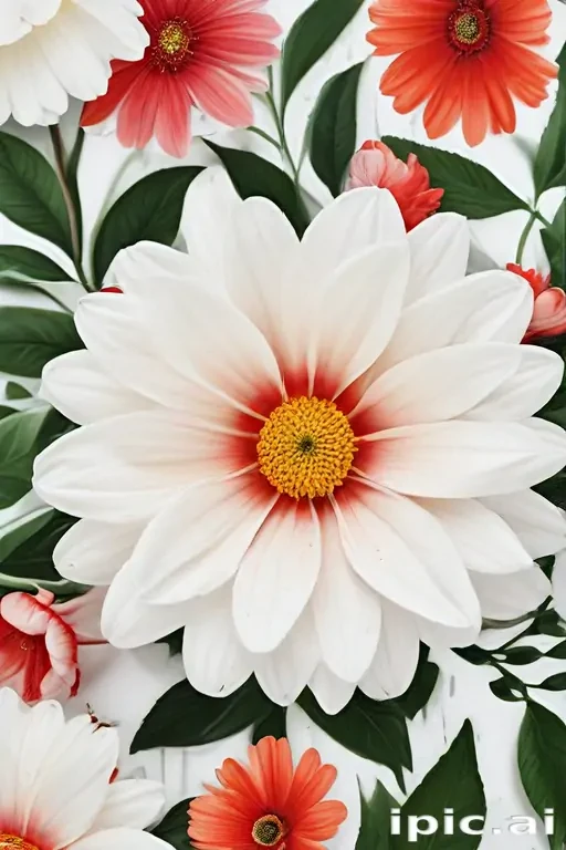 flowers with white background