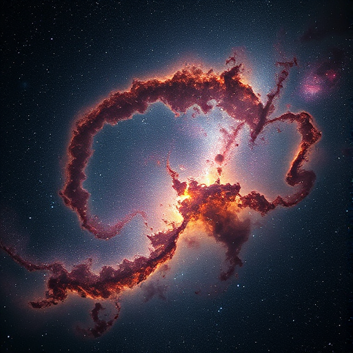 a stunning view of a galaxy bursting with vibrant colors and swirling clouds of gas and dust, captured with a Canon EOS R5 at f/1.8, ISO 100, shutter speed 1/200s, wide-angle lens, astrophotography style, high dynamic range, focus on cosmic details and luminosity