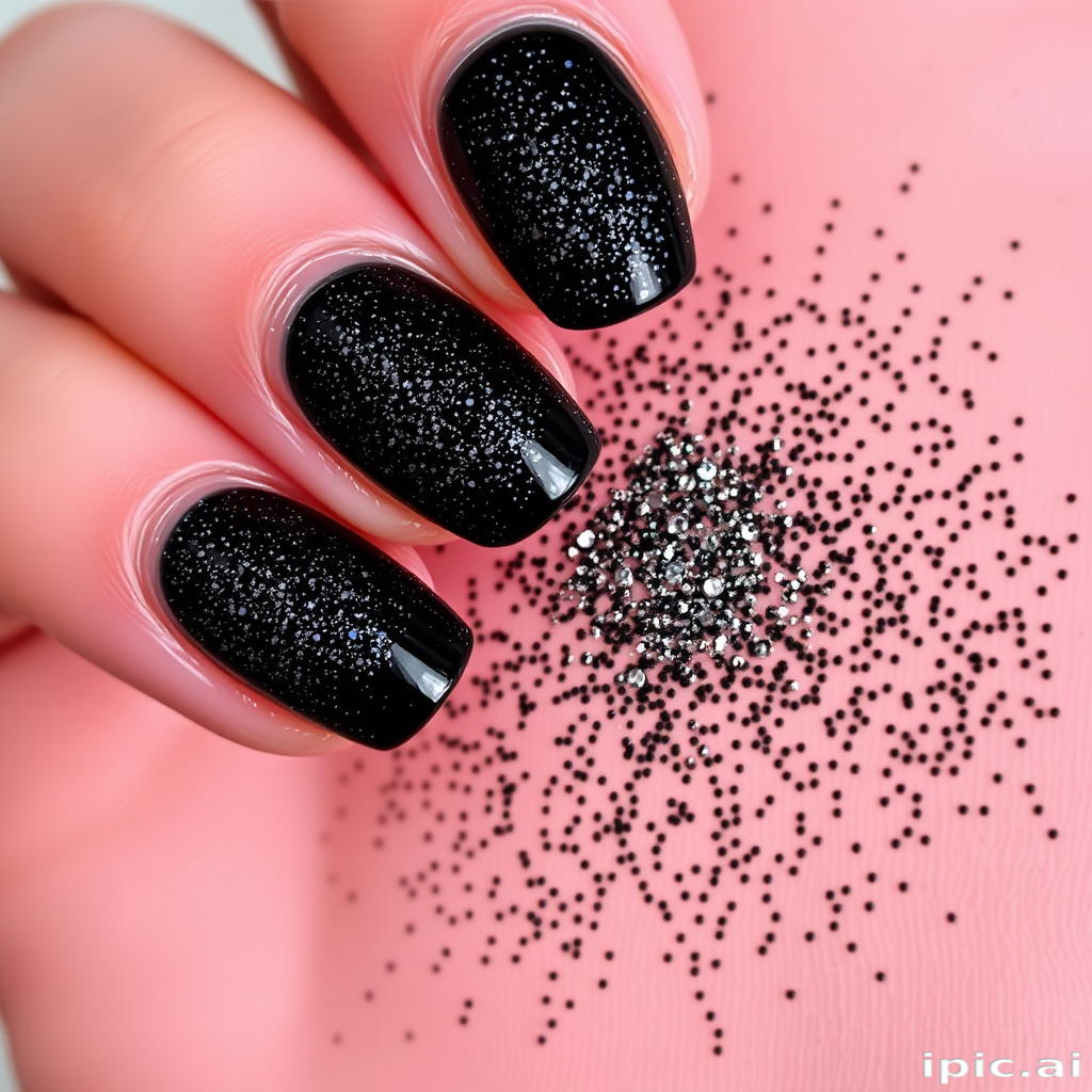 black with glitter