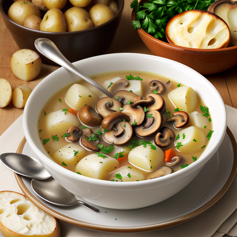 soup with mushrooms and potatoes