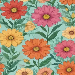 color drawing flowers