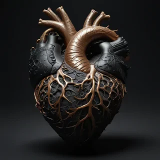heart with black background
