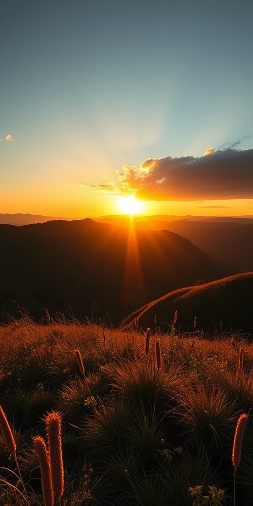 Generate a high-resolution image of a serene landscape during golden hour with warm sunlight illuminating the scene, capture with a Canon EOS R5 camera, 24mm lens, aperture f/8, shutter speed 1/60 sec, ISO 100, shot in landscape orientation to enhance depth and detail.