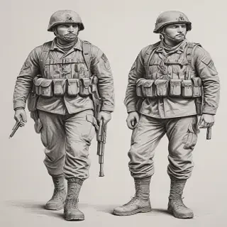 soldiers drawing
