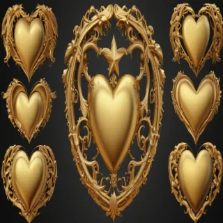 gold heart clipart