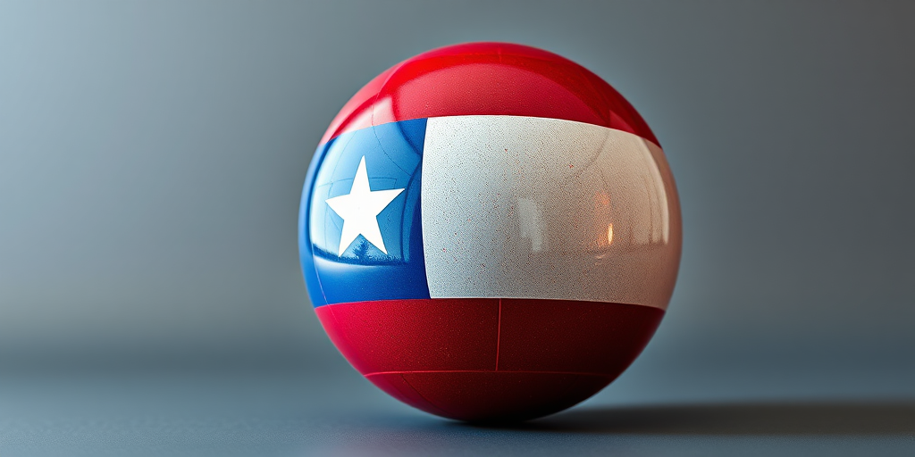 Create a high-resolution image of a glossy sphere featuring the Costa Rican flag with metallic textures, shot with a Canon EOS 5D Mark IV, aperture f/8, ISO 100, 50mm lens, focused on a front view with soft lighting to enhance reflections and colors.