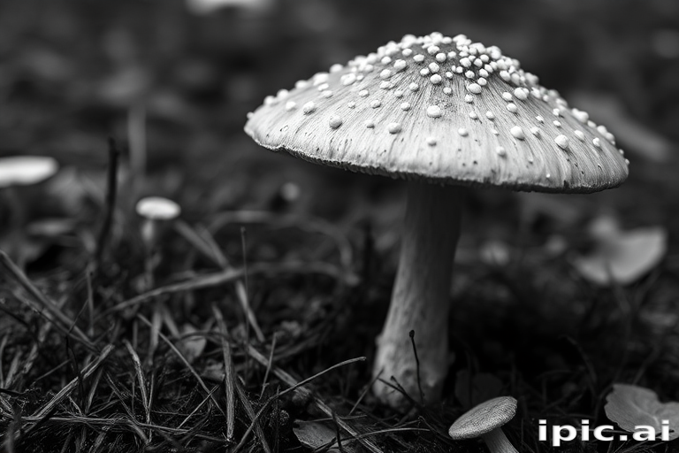 mushroom black and white