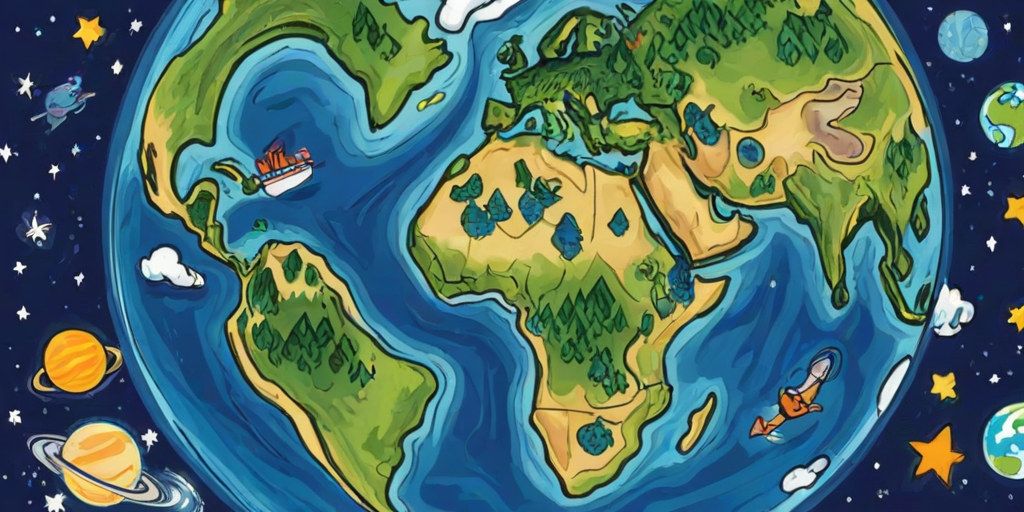 cartoon picture of the planet earth