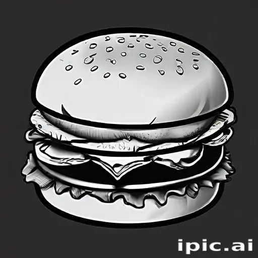 hamburger clipart black and white