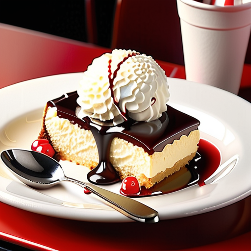 diner dessert topped with a scoop