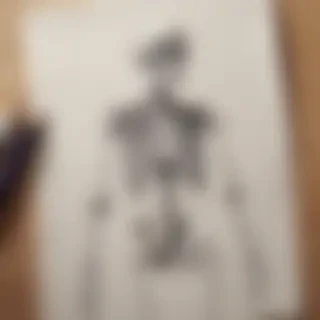 creative skeleton drawing art