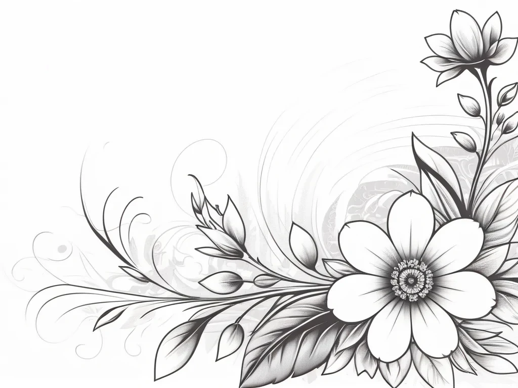 flower line art png