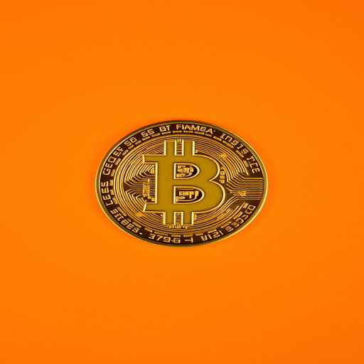 Generate a high-resolution image of a Bitcoin symbol centered on an orange circular background, use a 50mm lens, aperture f/2.8, ISO 100, and a soft focus effect to enhance clarity and depth.