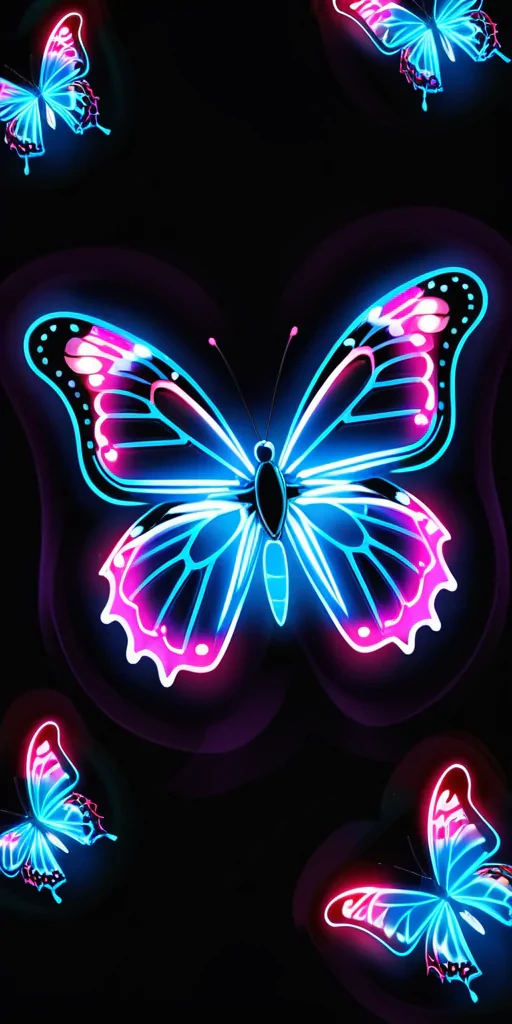 neon butterfly wallpaper