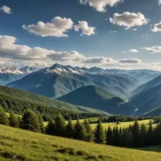 mountainous background