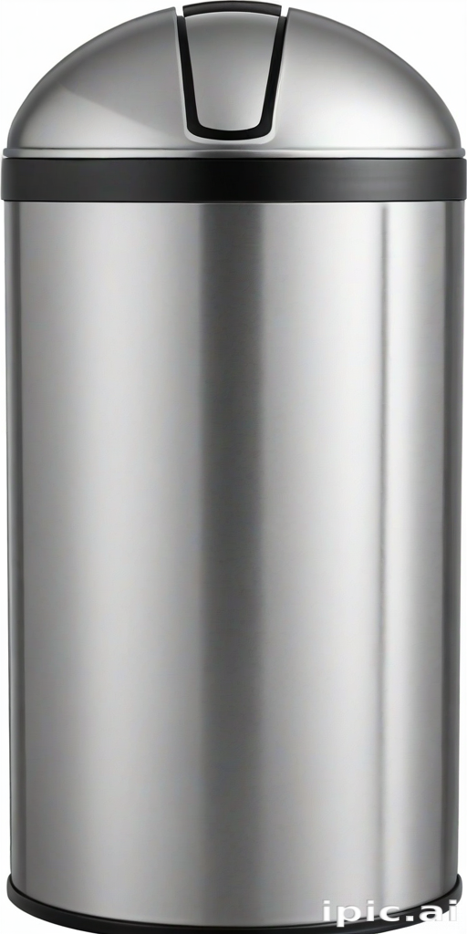 Modern Stainless Steel Trash Can with a Sleek and Simple Design