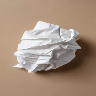 crumpled up paper