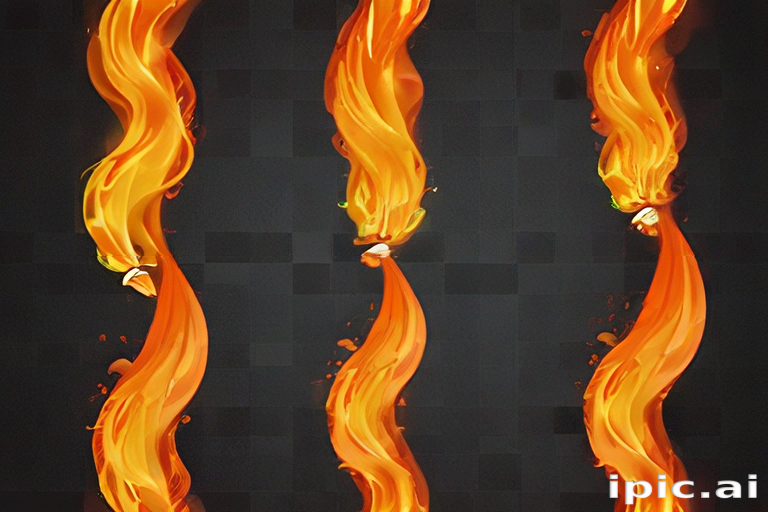 Dynamic Flames Dancing Gracefully Against a Dark Background in Artistic ...