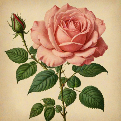 vintage rose illustration