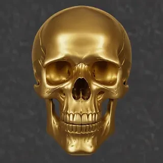 transparent gold skull