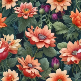 colored drawings of flowers