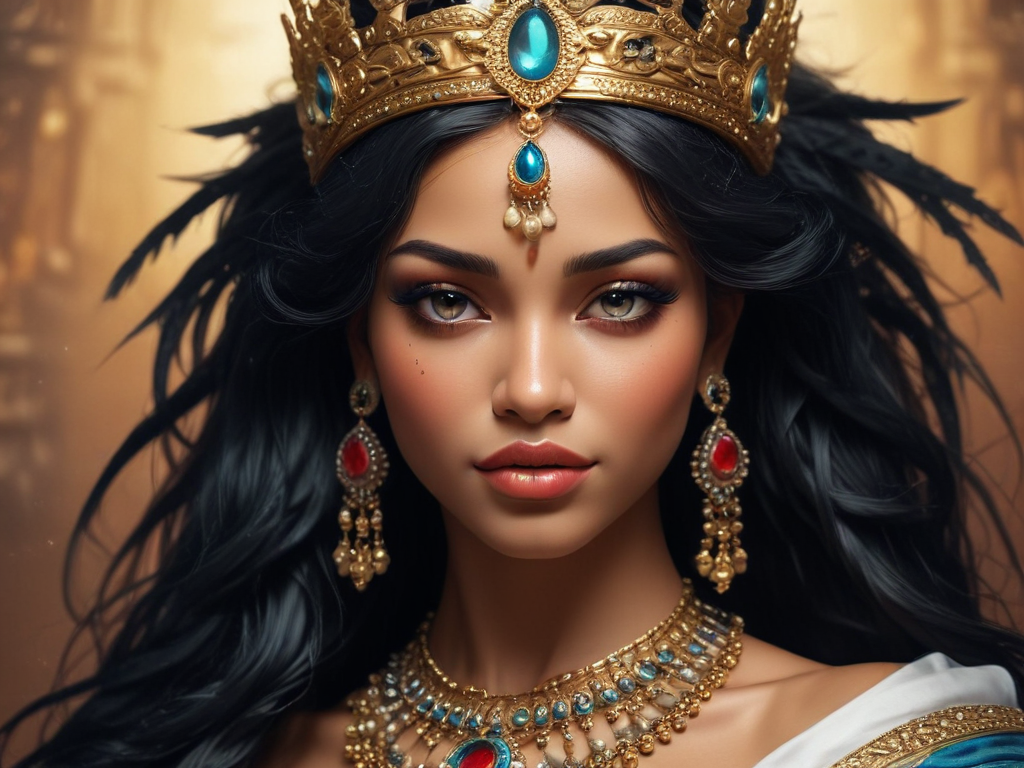 Regal Elegance: A Portrait of a Majestic Queen in Splendor