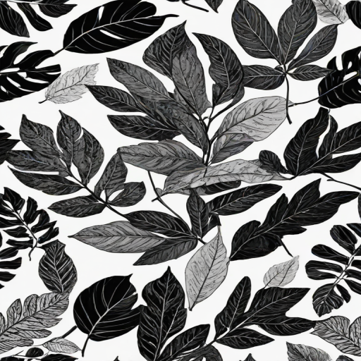 black and white leaf clip art