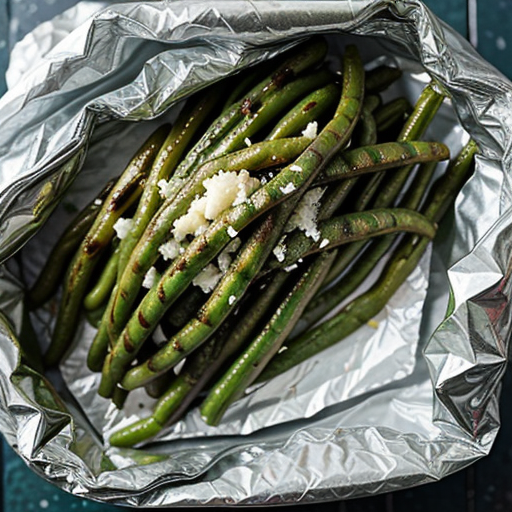 grilled green beans in foil