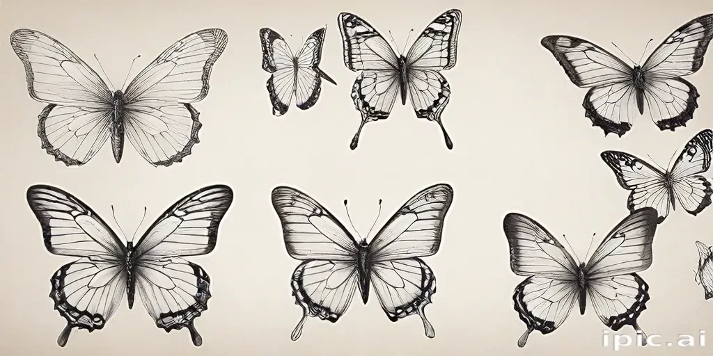 butterflies sketches