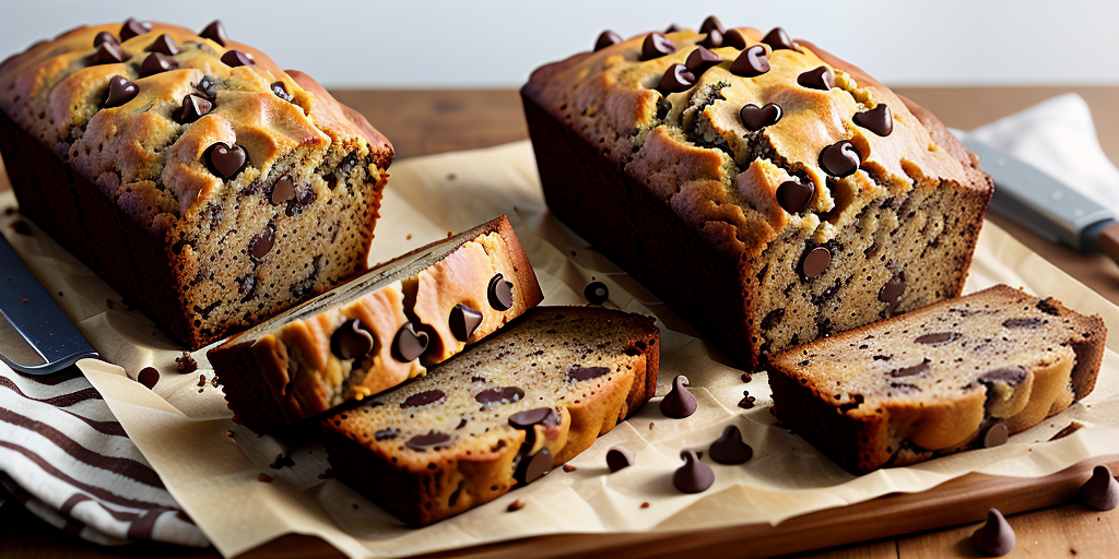 banana bread with chocolate chips and walnuts