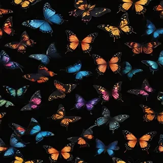 butterflies in black background