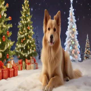 wallpaper christmas dog