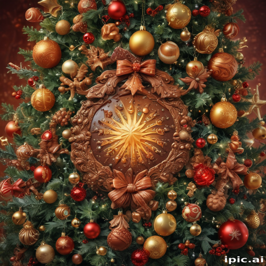 Festive Christmas Tree Adorned with Elegant Ornaments and Beautiful ...