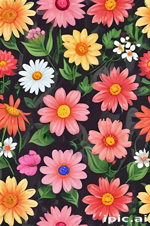 cartoon flowers transparent background