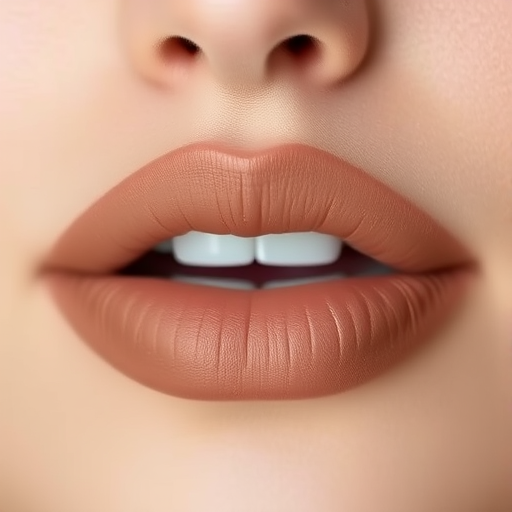 Matte taupe lips with a suede-like texture, called "Nude Whisper," feature a neutral, sophisticated tone and soft-focus effect for everyday elegance