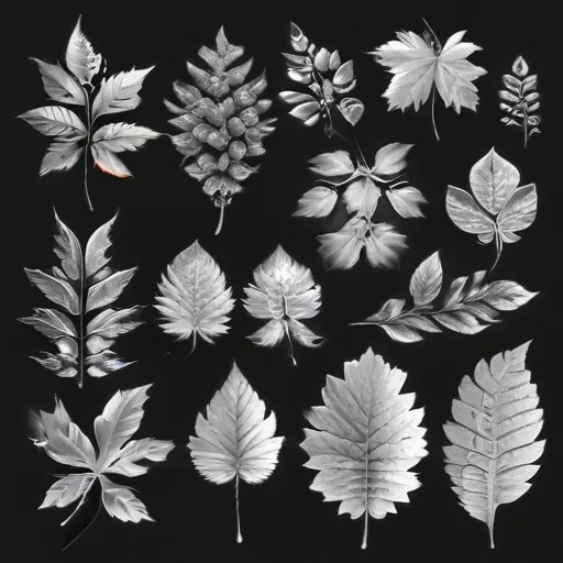 leaves clip art black and white