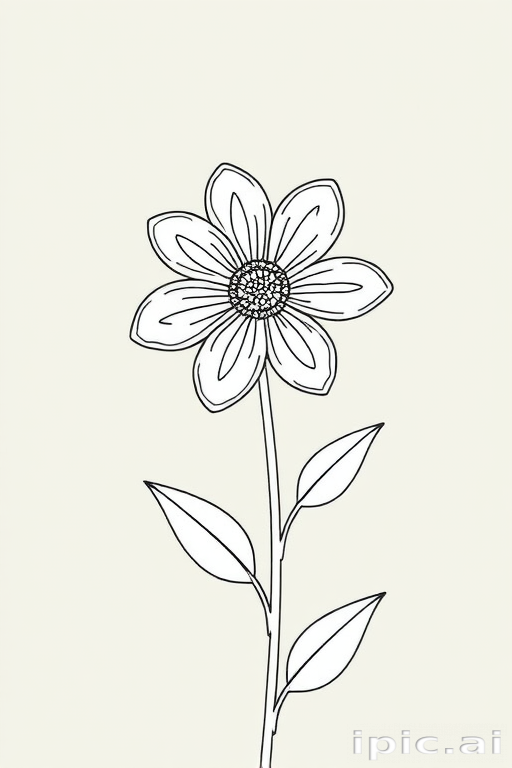 simple flower line art