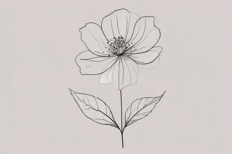 simple flower line art