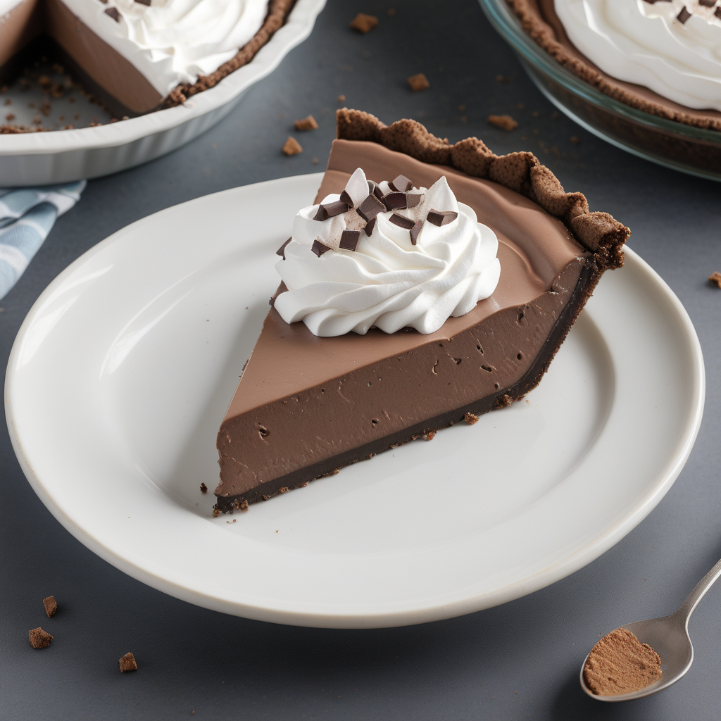 chocolate cream pie with chocolate graham cracker crust