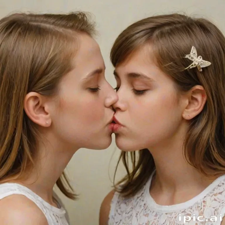 two girls kissing