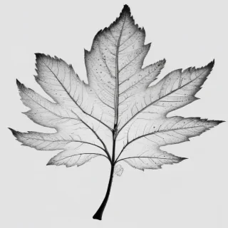 clipart of leaf black and white