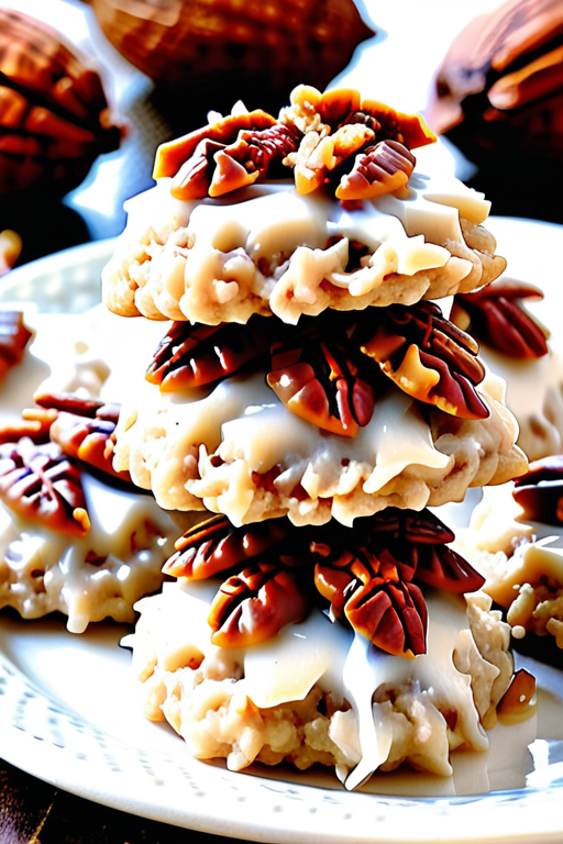 no bake coconut pecan praline cookies