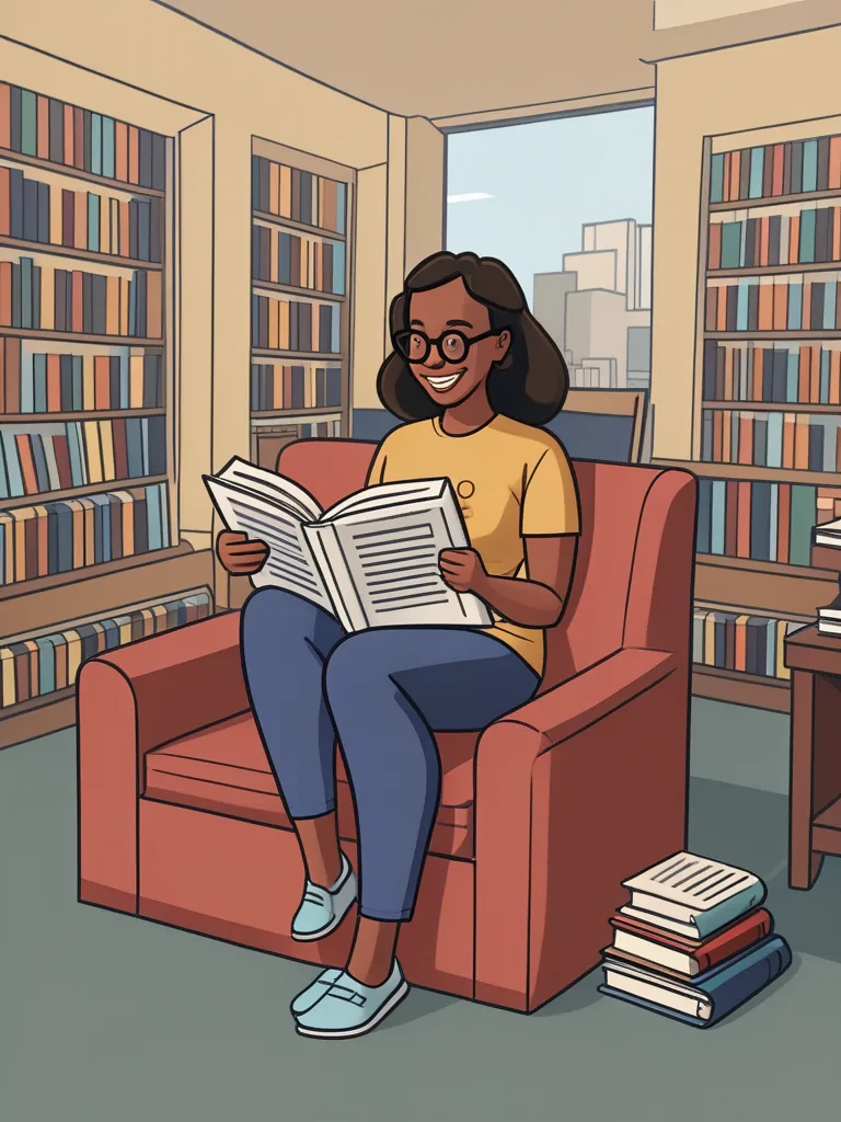cartoon image of reading