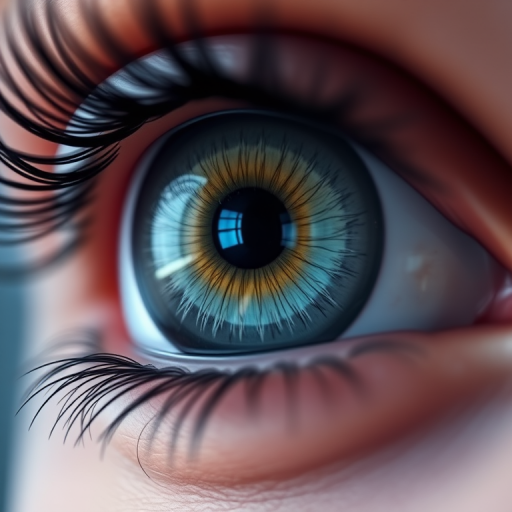 Create a high-resolution digital illustration of a close-up eye, featuring intricate details of the iris and eyelashes, soft lighting for a dramatic effect, using a DSLR camera with a 50mm lens at f/1.8, ISO 100, and a shallow depth of field to blur the background.