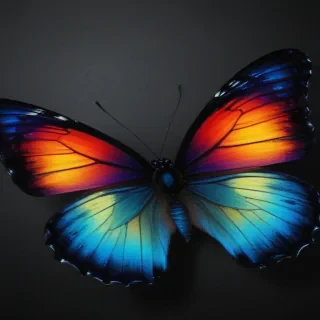 black wallpaper butterfly