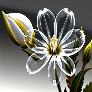 transparent white flower