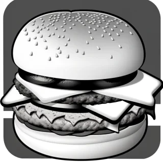 burger clipart black and white