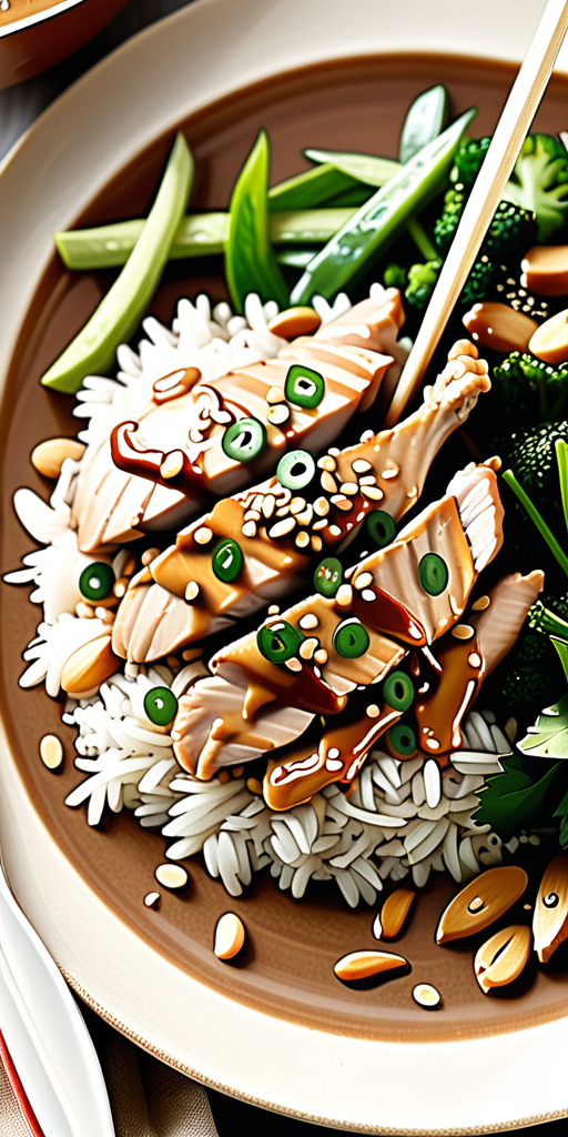 ginger chicken with sesame peanut sauce