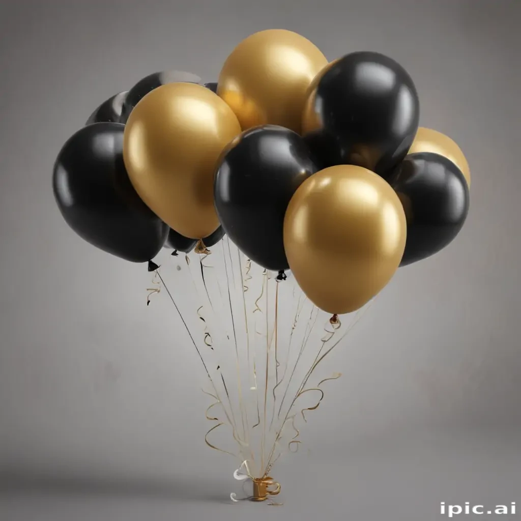 black and gold balloons png